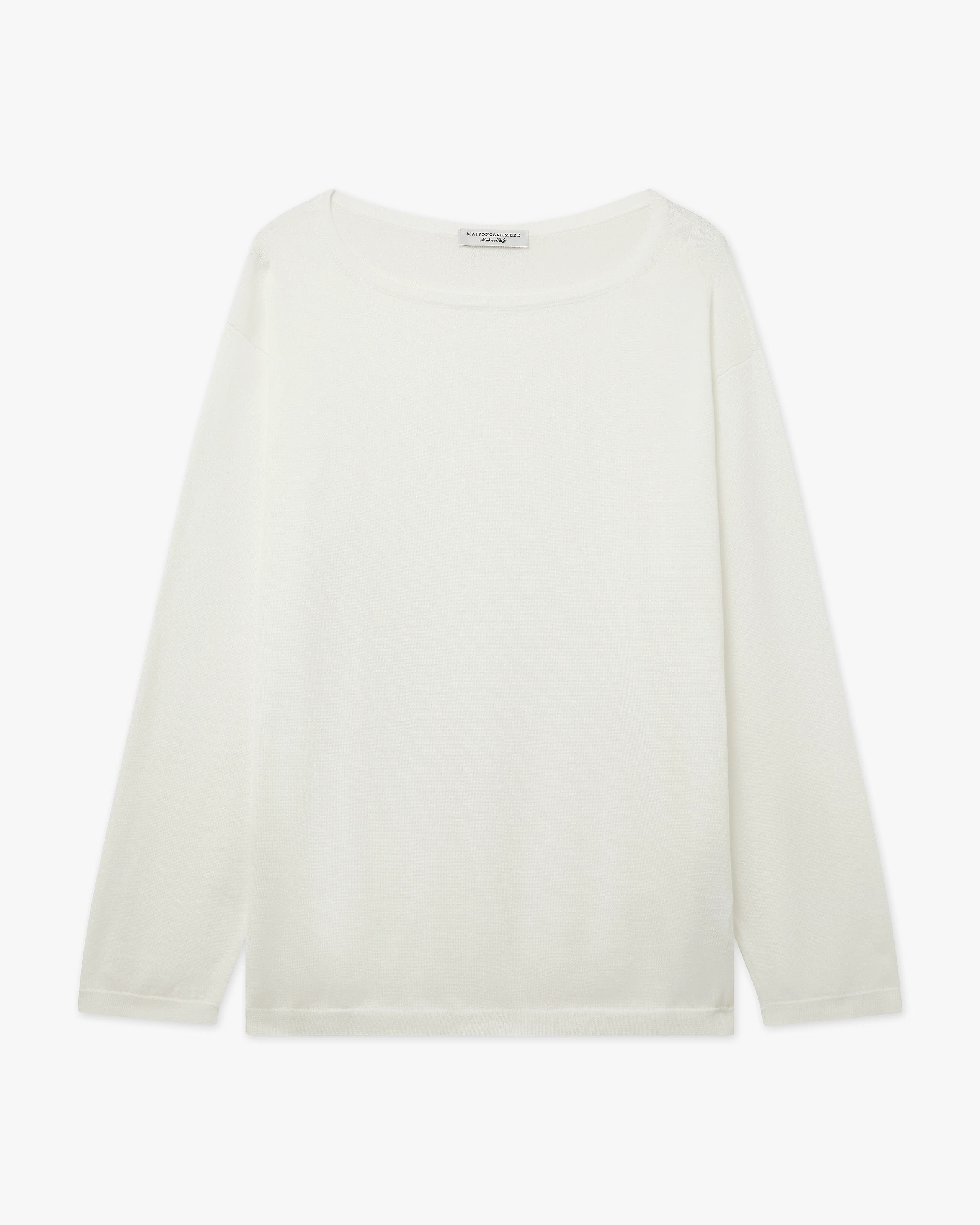 Oasi Boat Neck Sweater - White Cotone
