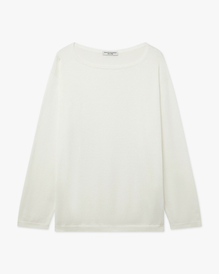 Oasi Boat Neck Sweater - White Cotone