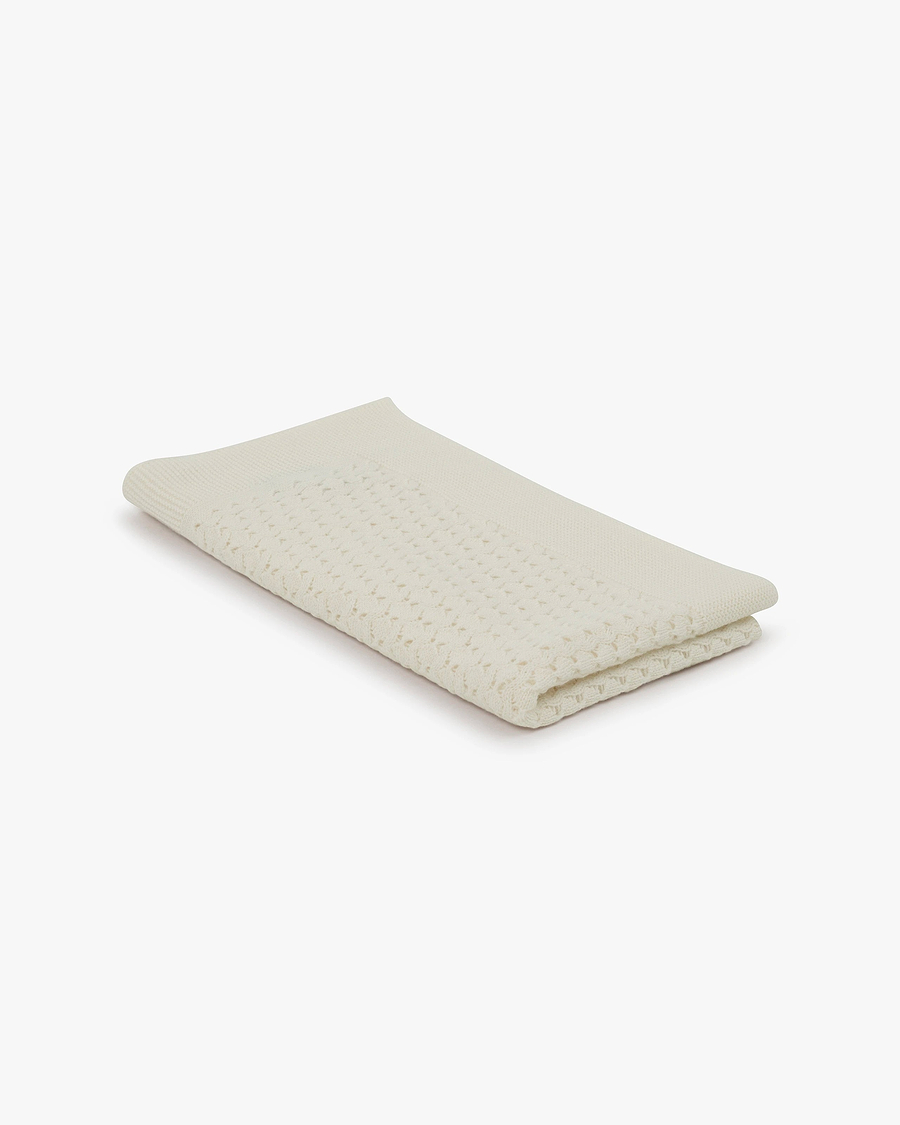 Openwork Baby Blanket - White Cashmere