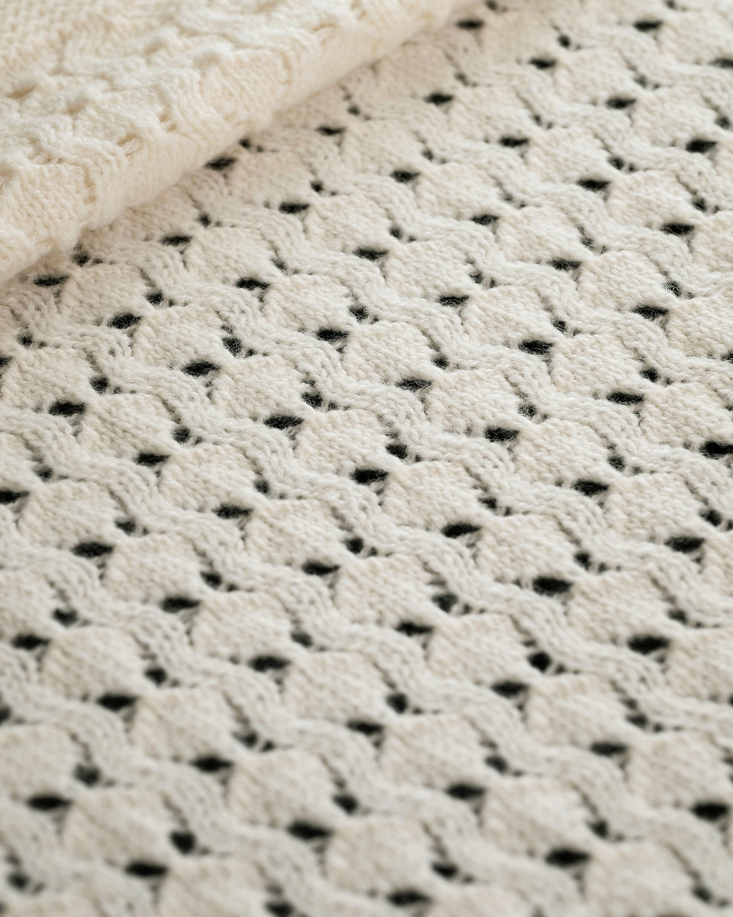 Openwork Baby Blanket - White Cashmere