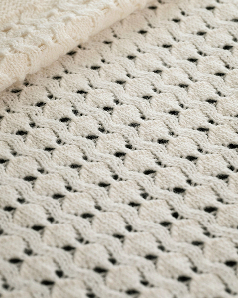 Openwork Baby Blanket - White Cashmere