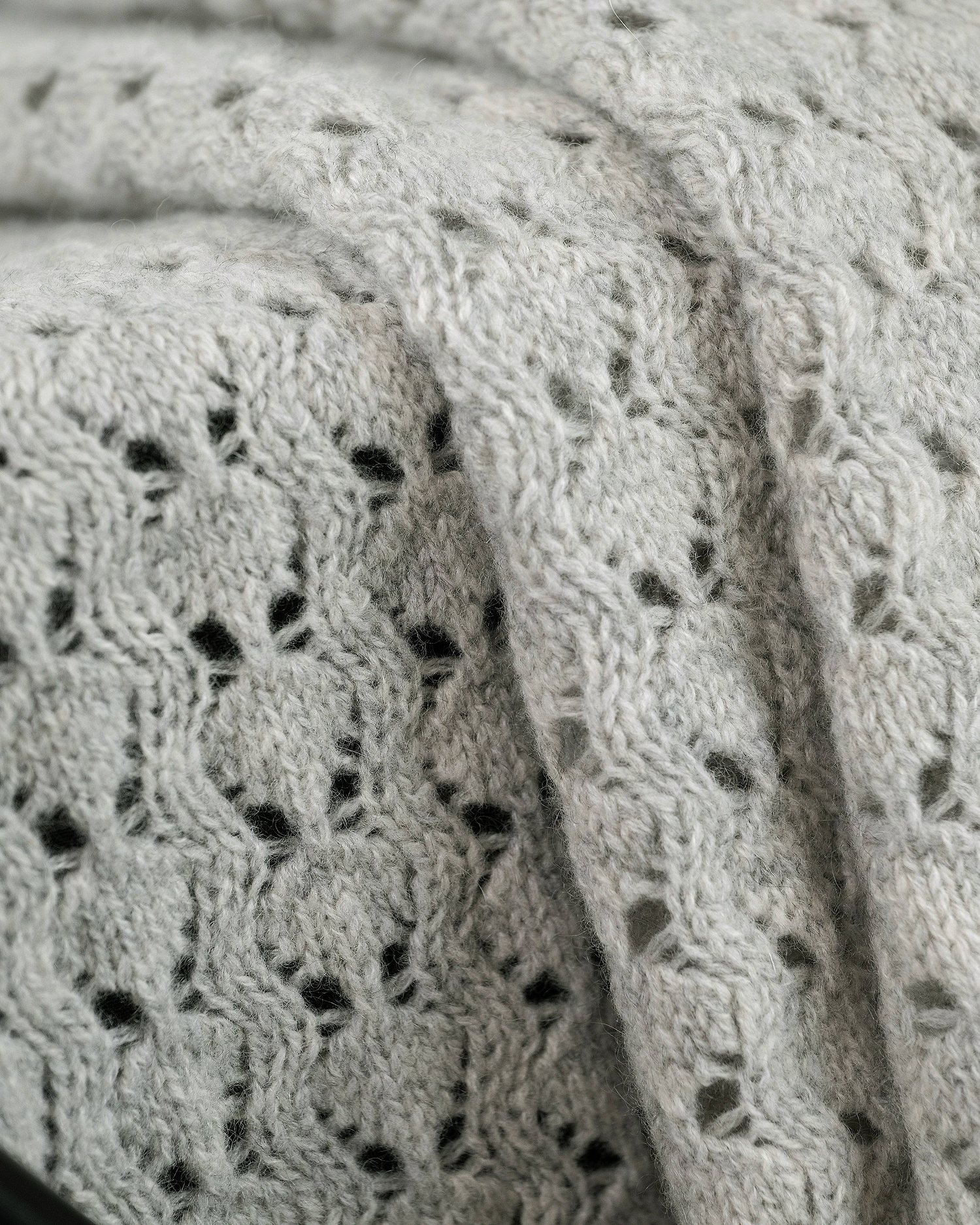 Openwork Baby Blanket - Light Grey Cashmere