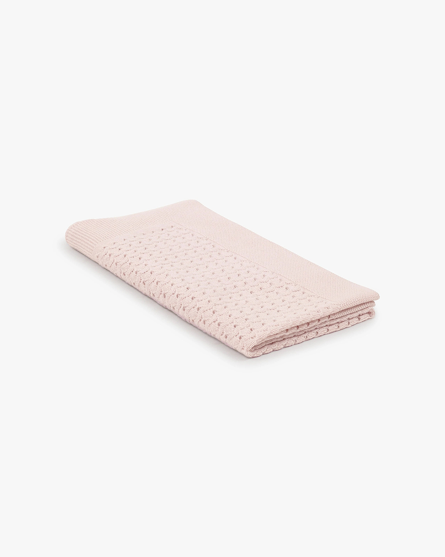 Openwork Baby Blanket - Pink Cashmere