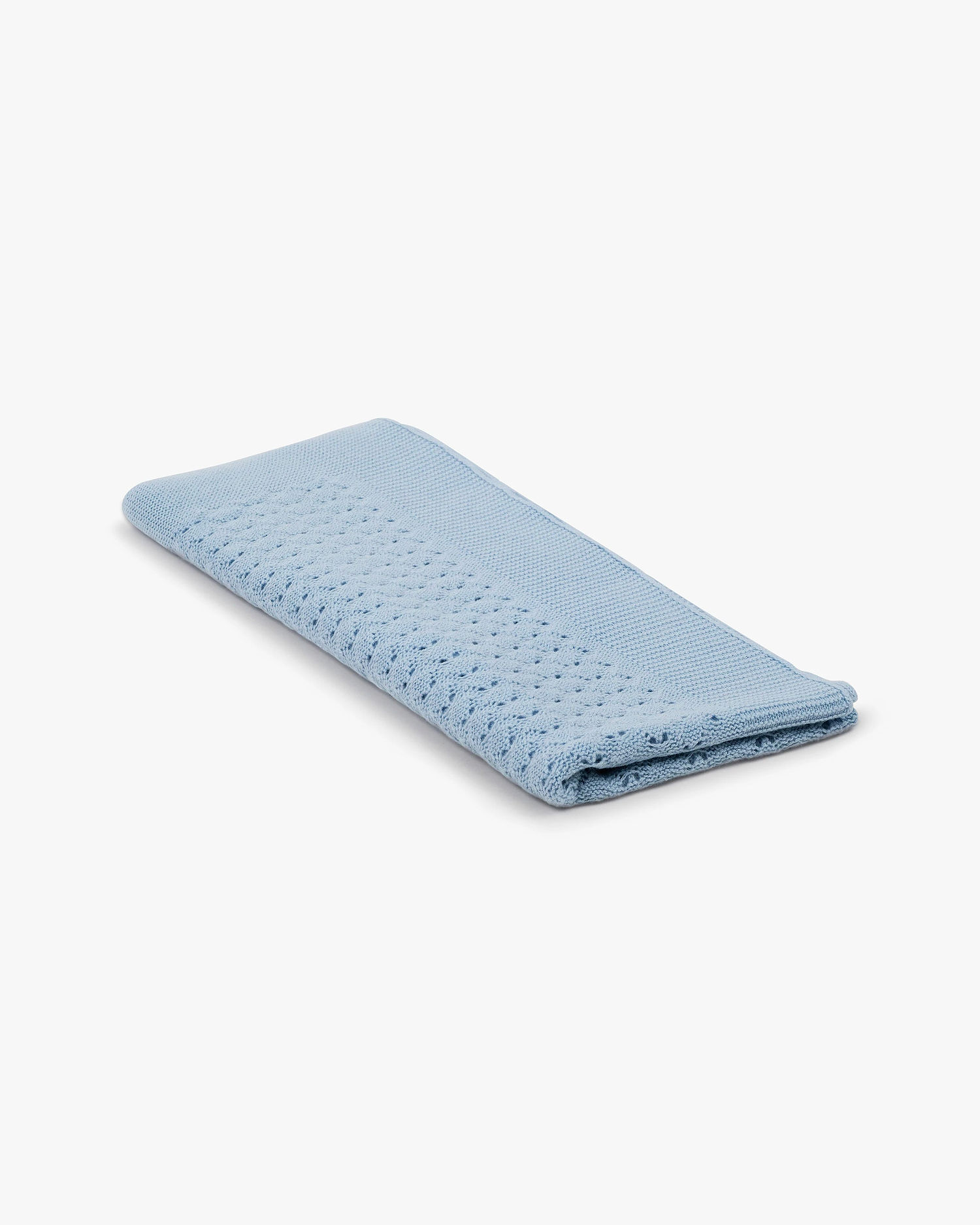 Openwork Baby Blanket - Light Blue Cashmere