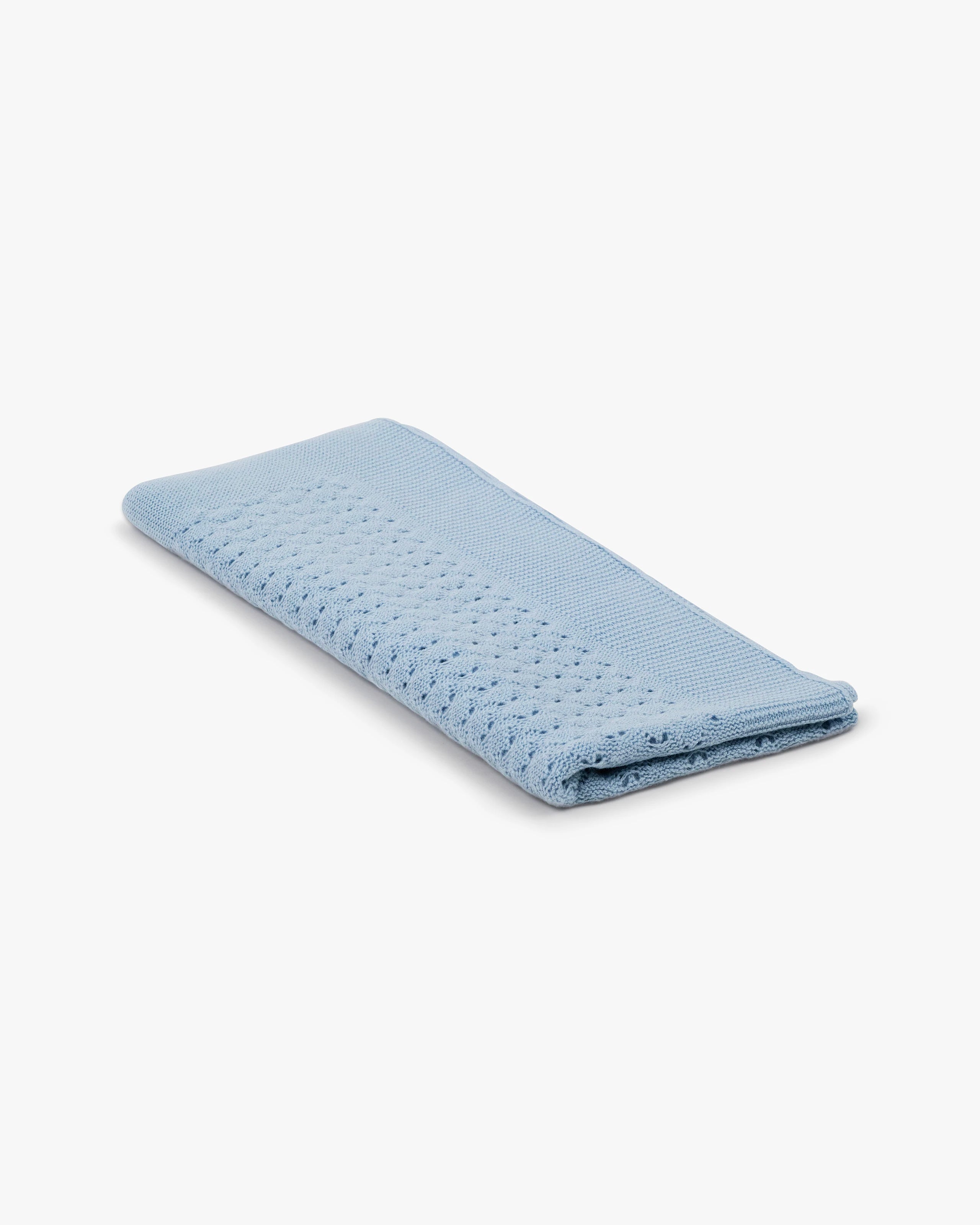 Openwork Baby Blanket - Light Blue Cashmere