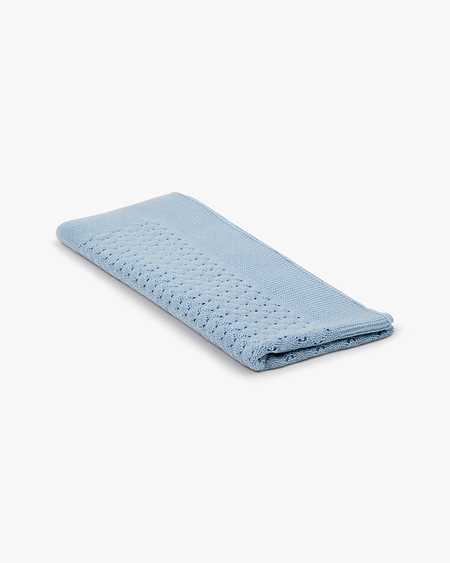 Openwork Baby Blanket - Light Blue Cashmere