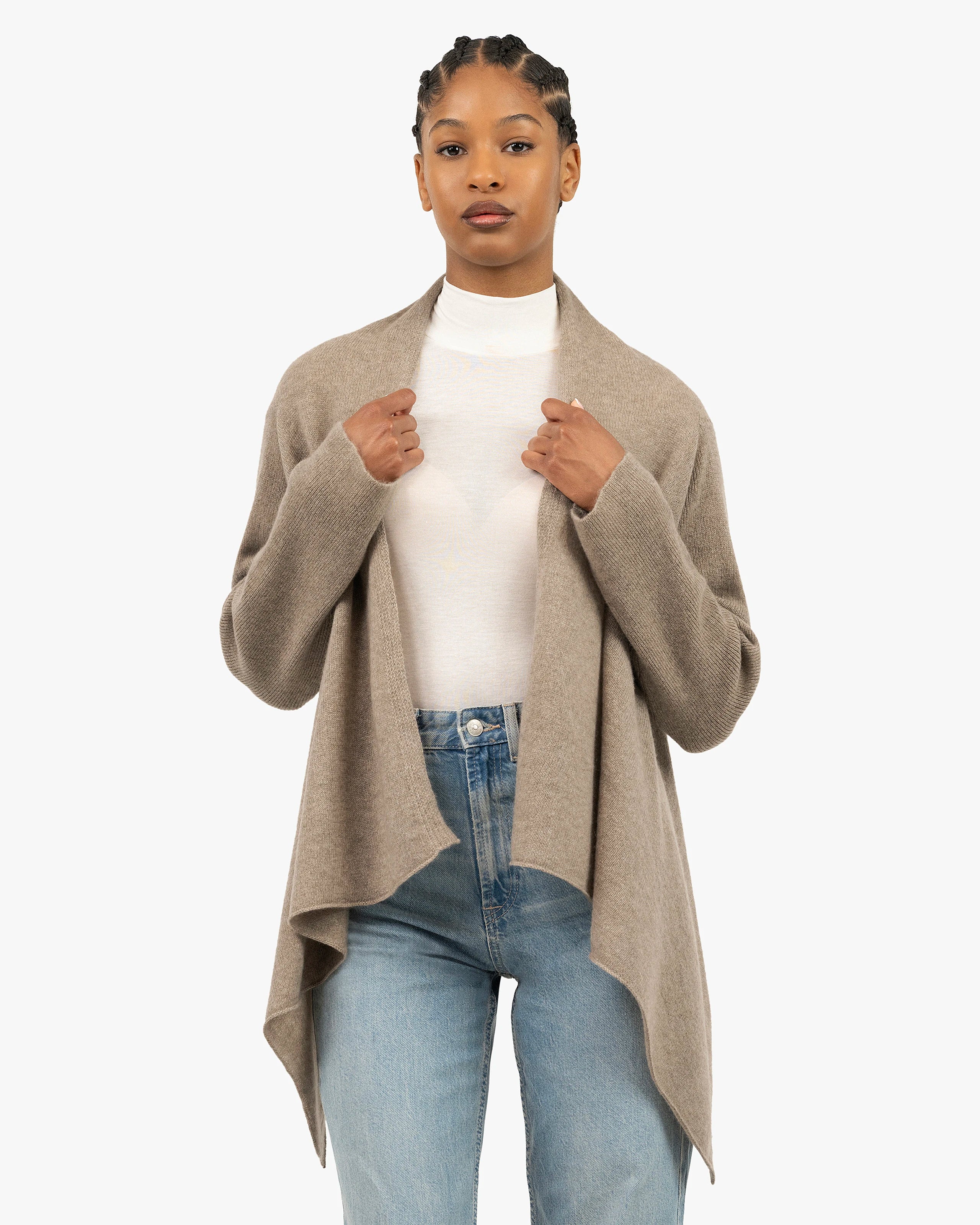 Ostuni Cardigan Wrap - Taupe Cashmere