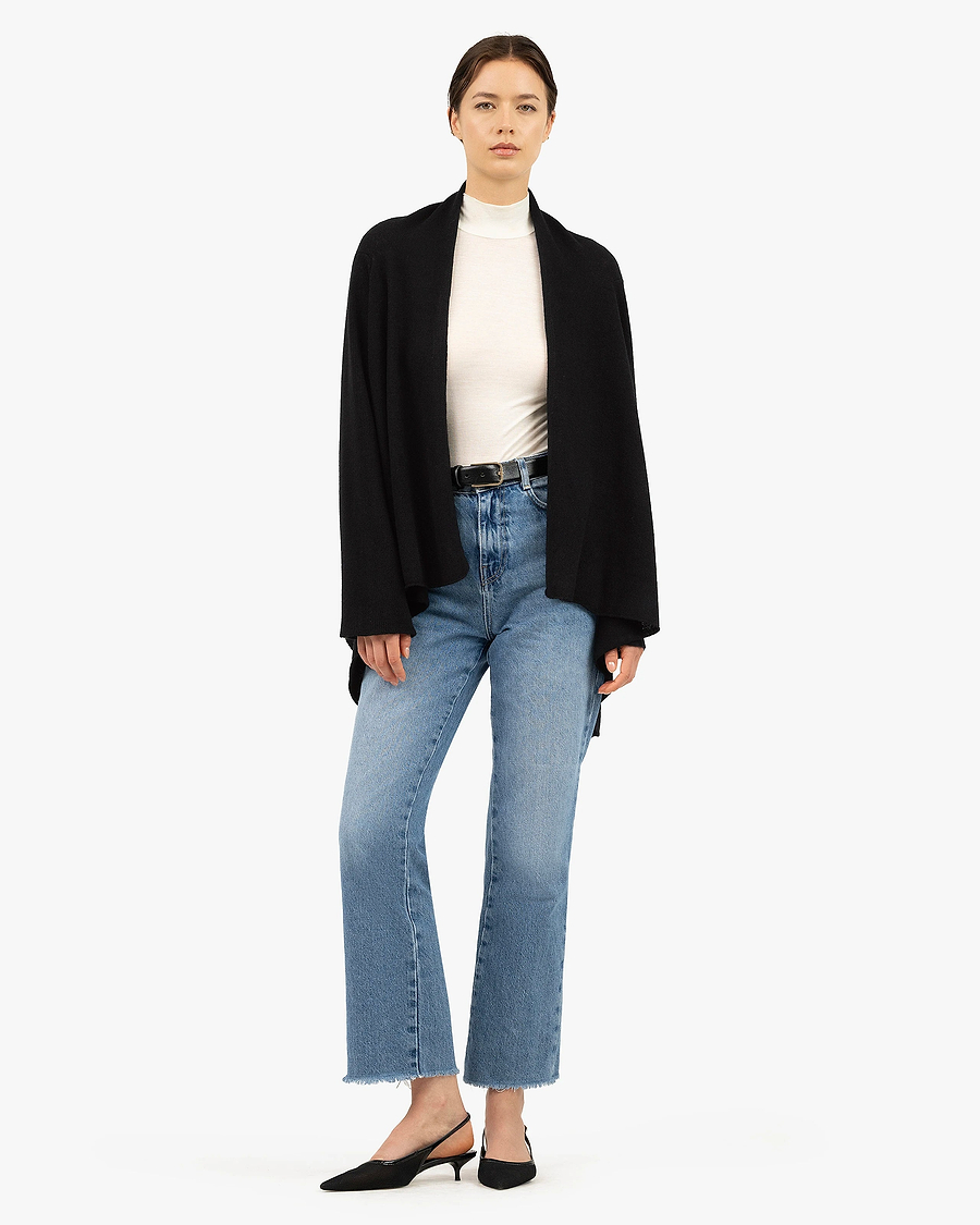 Ostuni Cardigan Wrap - Black Cashmere