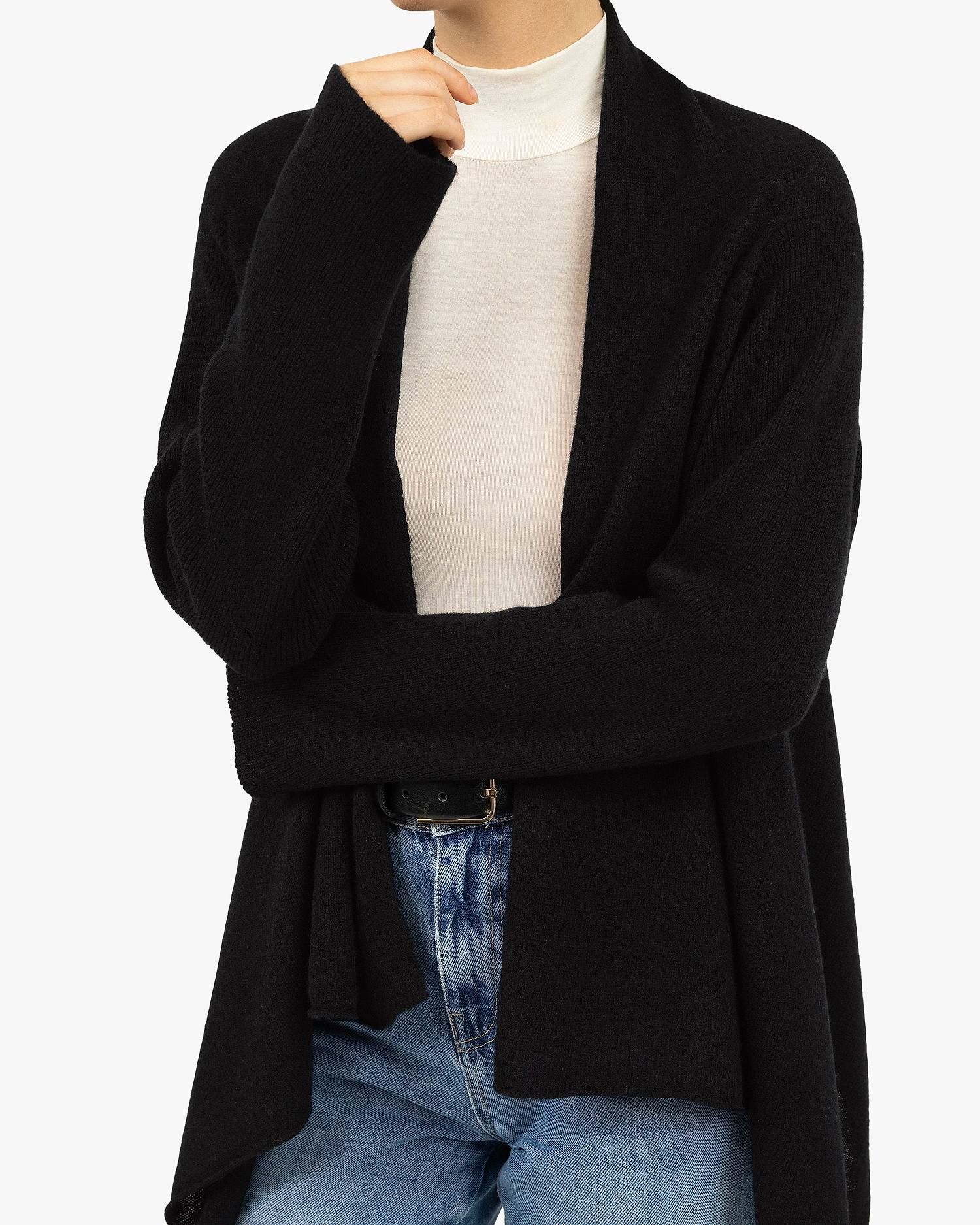 Ostuni Cardigan Wrap - Black Cashmere