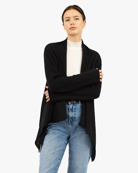 Ostuni Cardigan Wrap - Black Cashmere