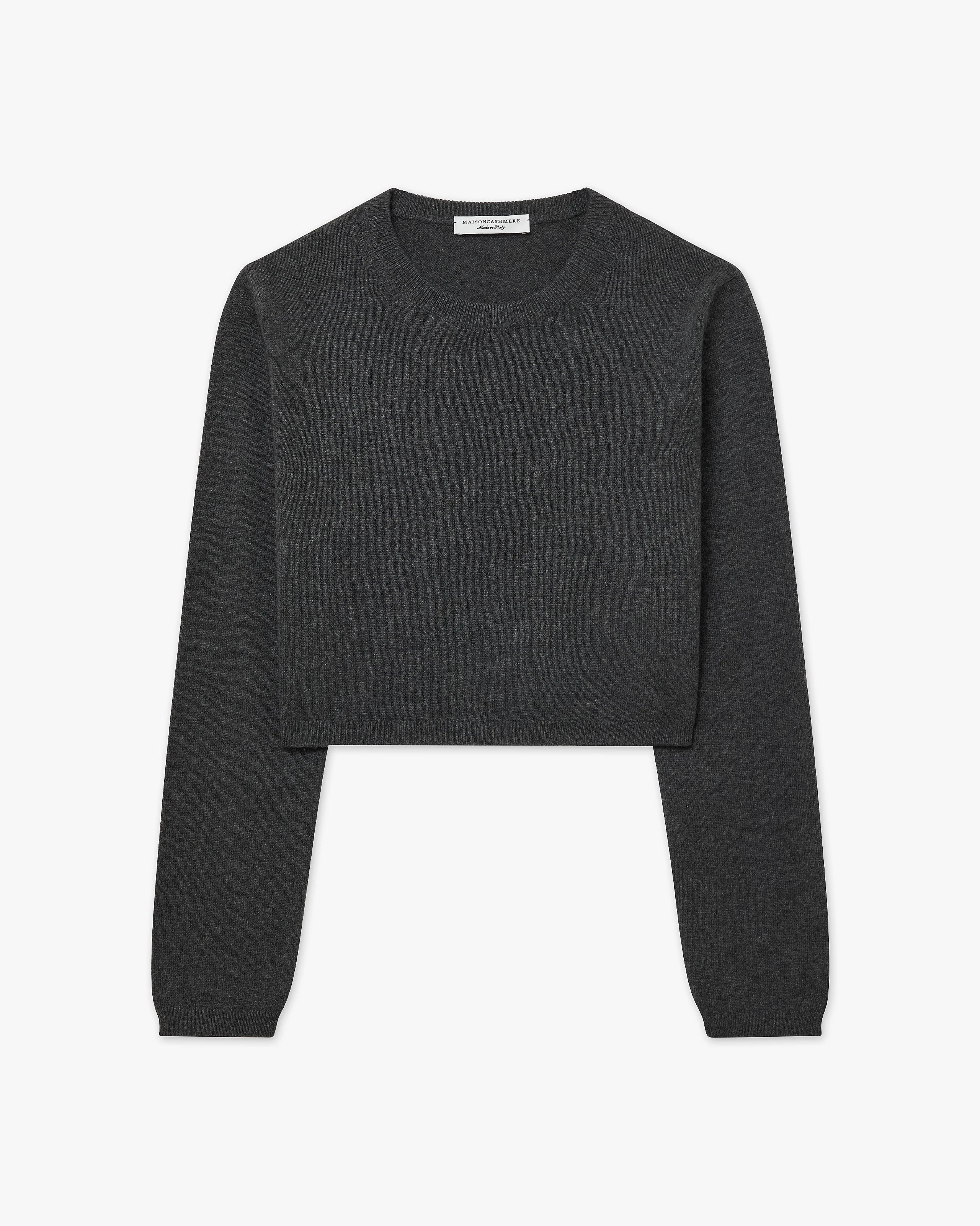 Ostuni Crop Sweater - Charcoal Cashmere