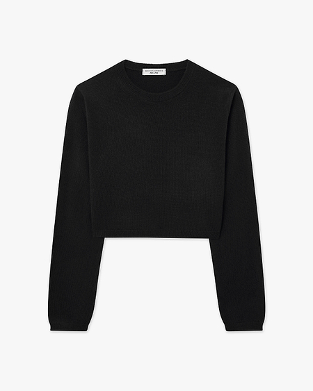 Ostuni Crop Sweater - Black Cashmere