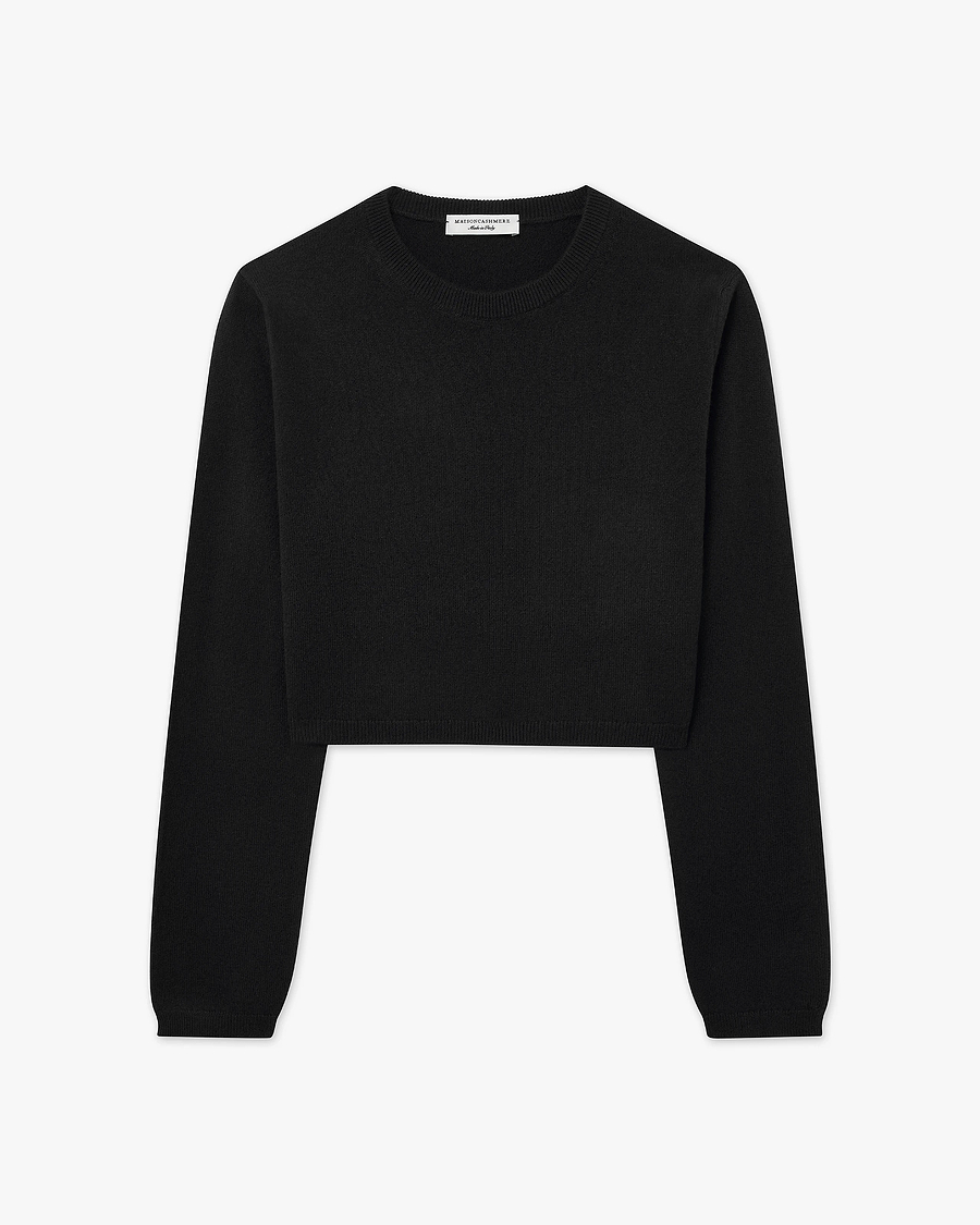 Ostuni Crop Sweater - Black Cashmere