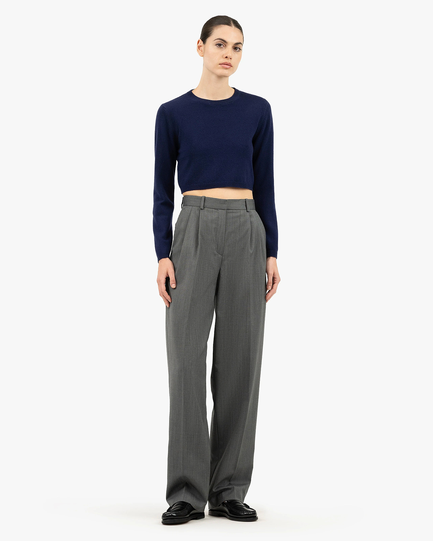 Ostuni Crop Sweater - Blue Cashmere