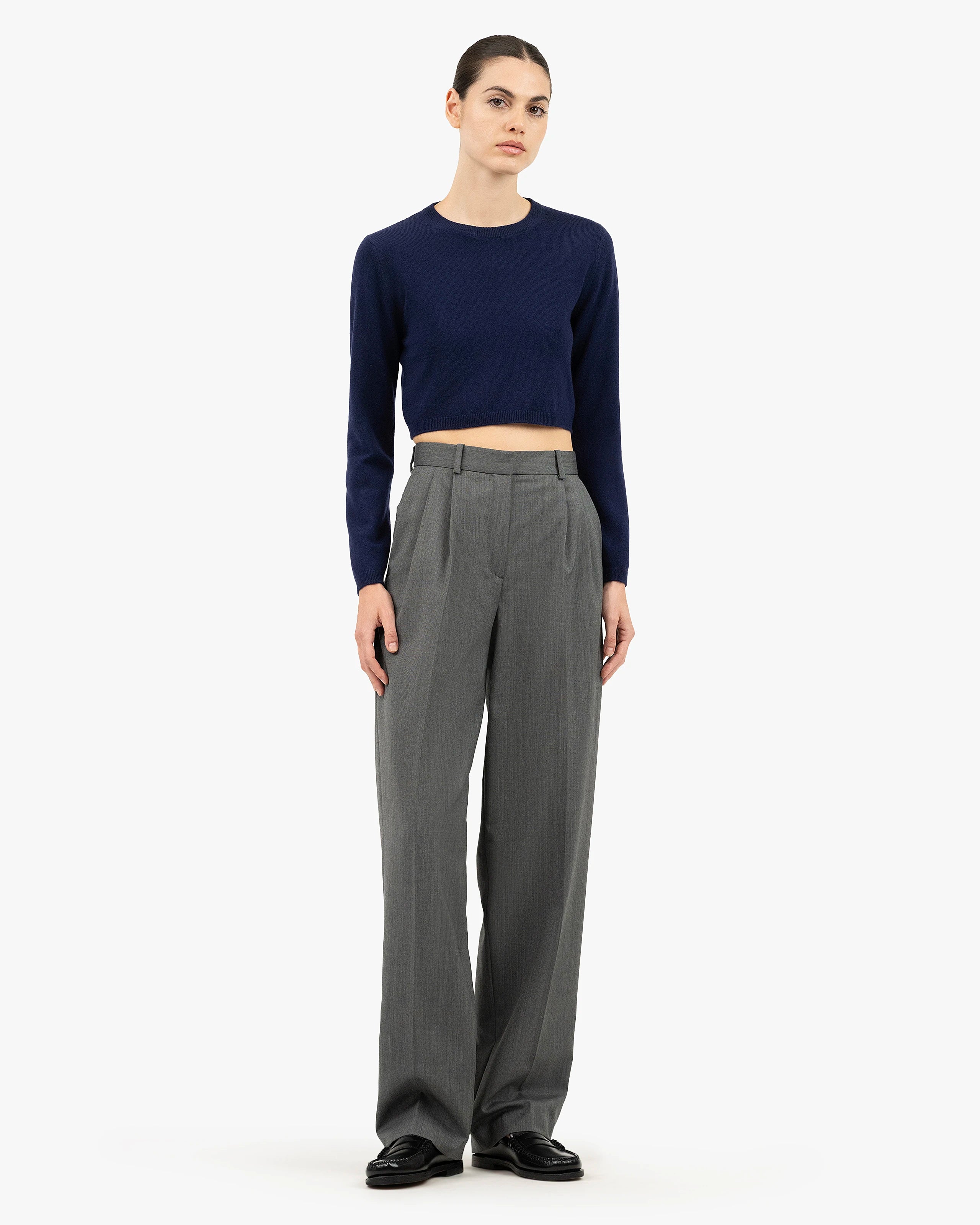 Ostuni Crop Sweater - Blue Cashmere