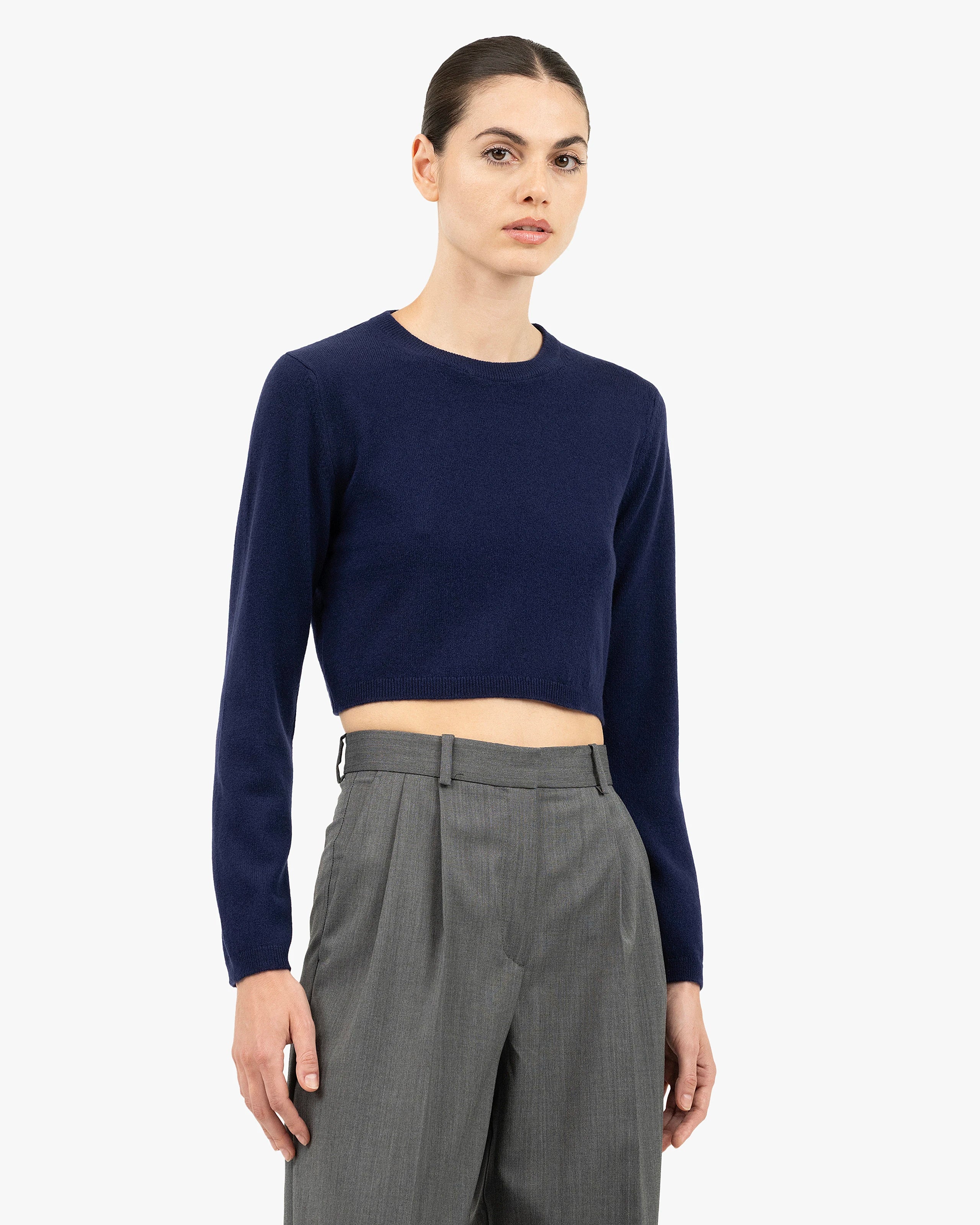 Ostuni Crop Sweater - Blue Cashmere