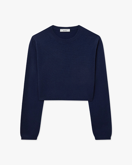 Ostuni Crop Sweater - Blue Cashmere