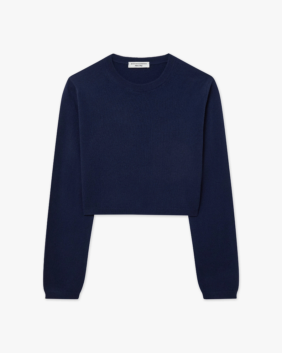 Ostuni Crop Sweater - Blue Cashmere