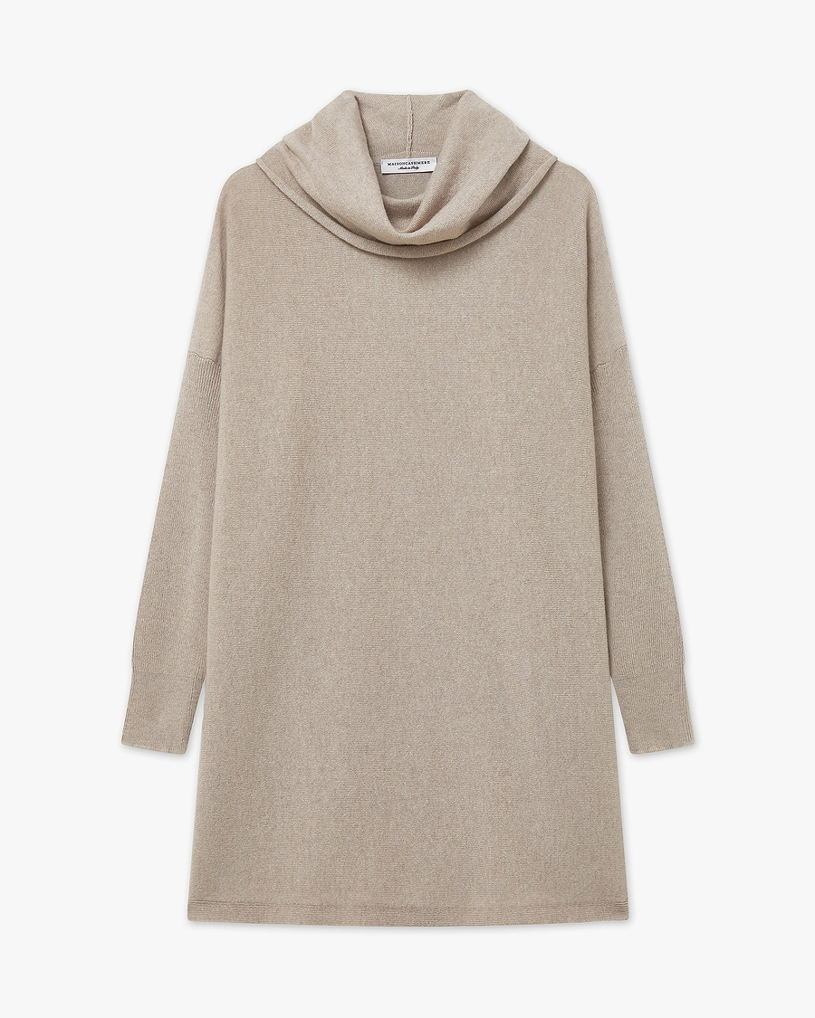 Palazzo Maxi Cowl Neck - Beige Cashmere