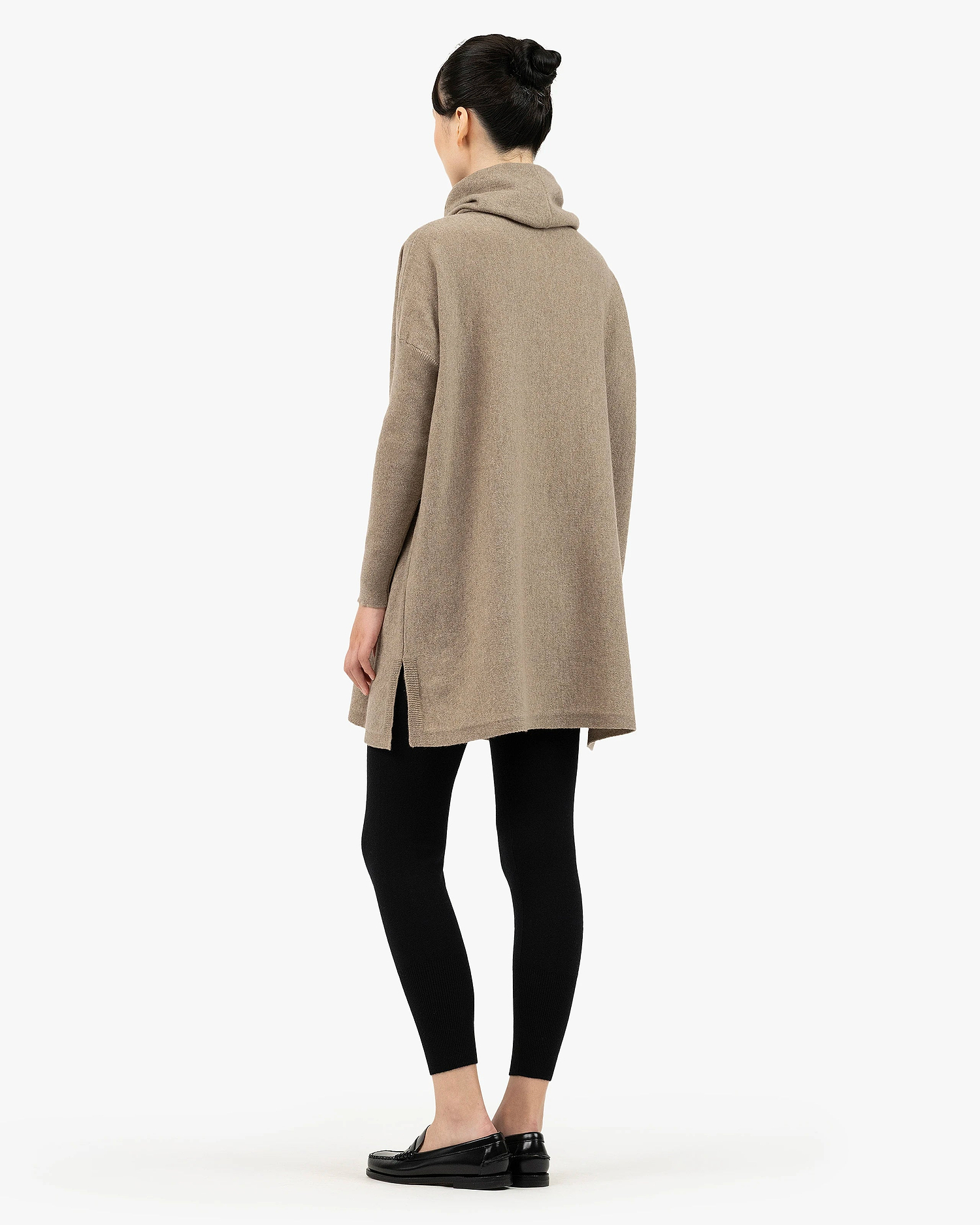 Palazzo Maxi Cowl Neck - Taupe Cashmere
