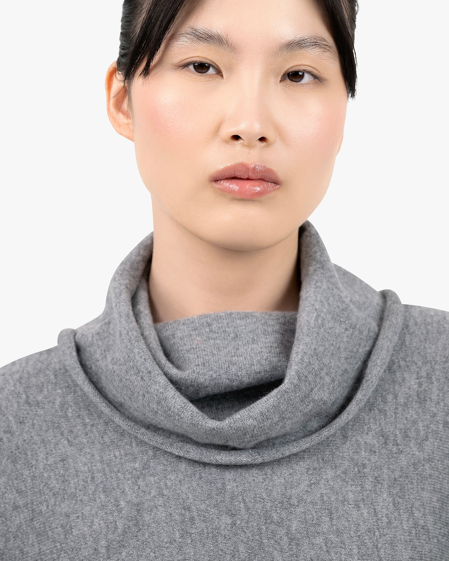 Palazzo Maxi Cowl Neck - Medium Grey Cashmere