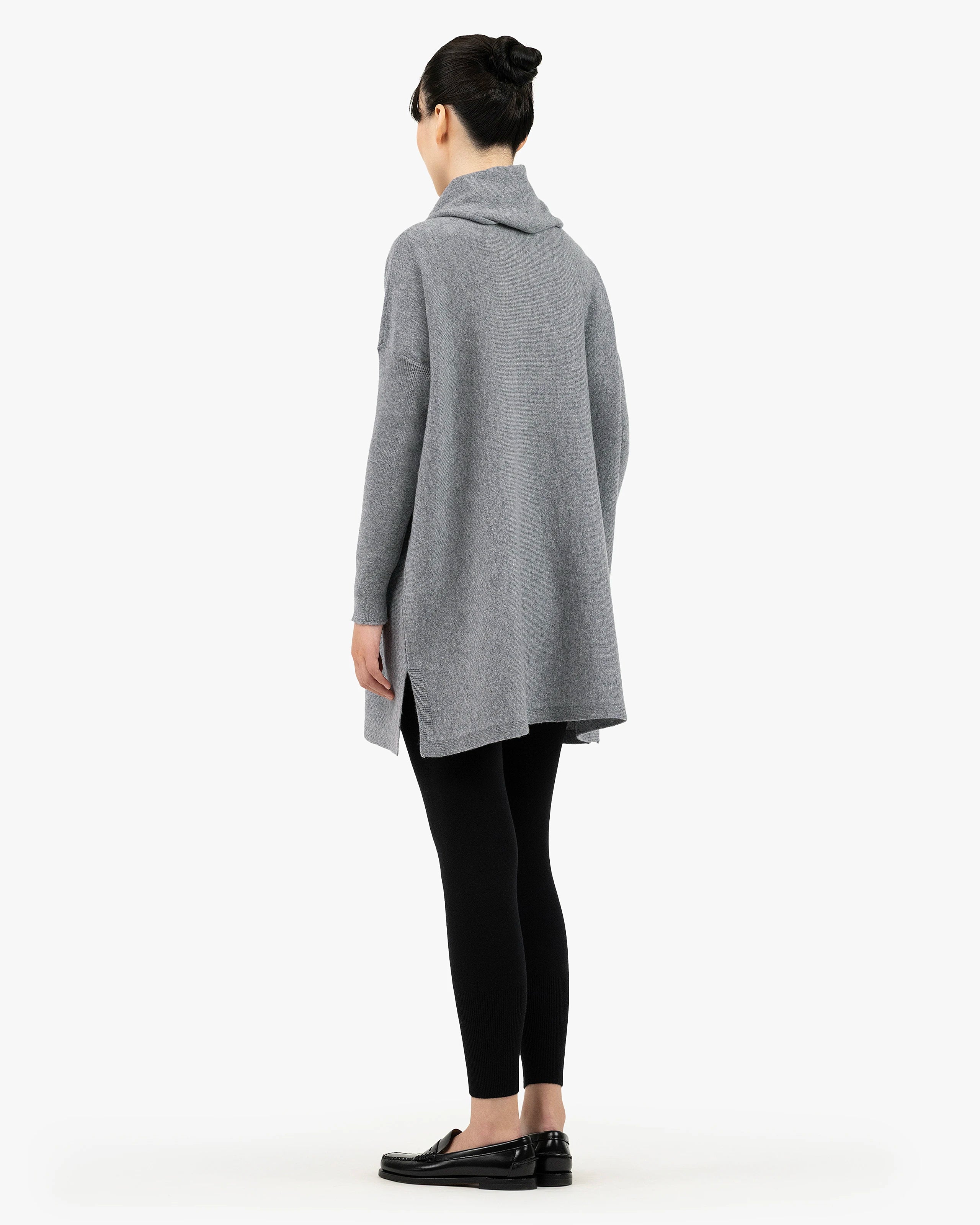 Palazzo Maxi Cowl Neck - Medium Grey Cashmere