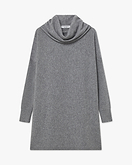 Pull Oversized Col Roulé Palazzo - Gris Moyen