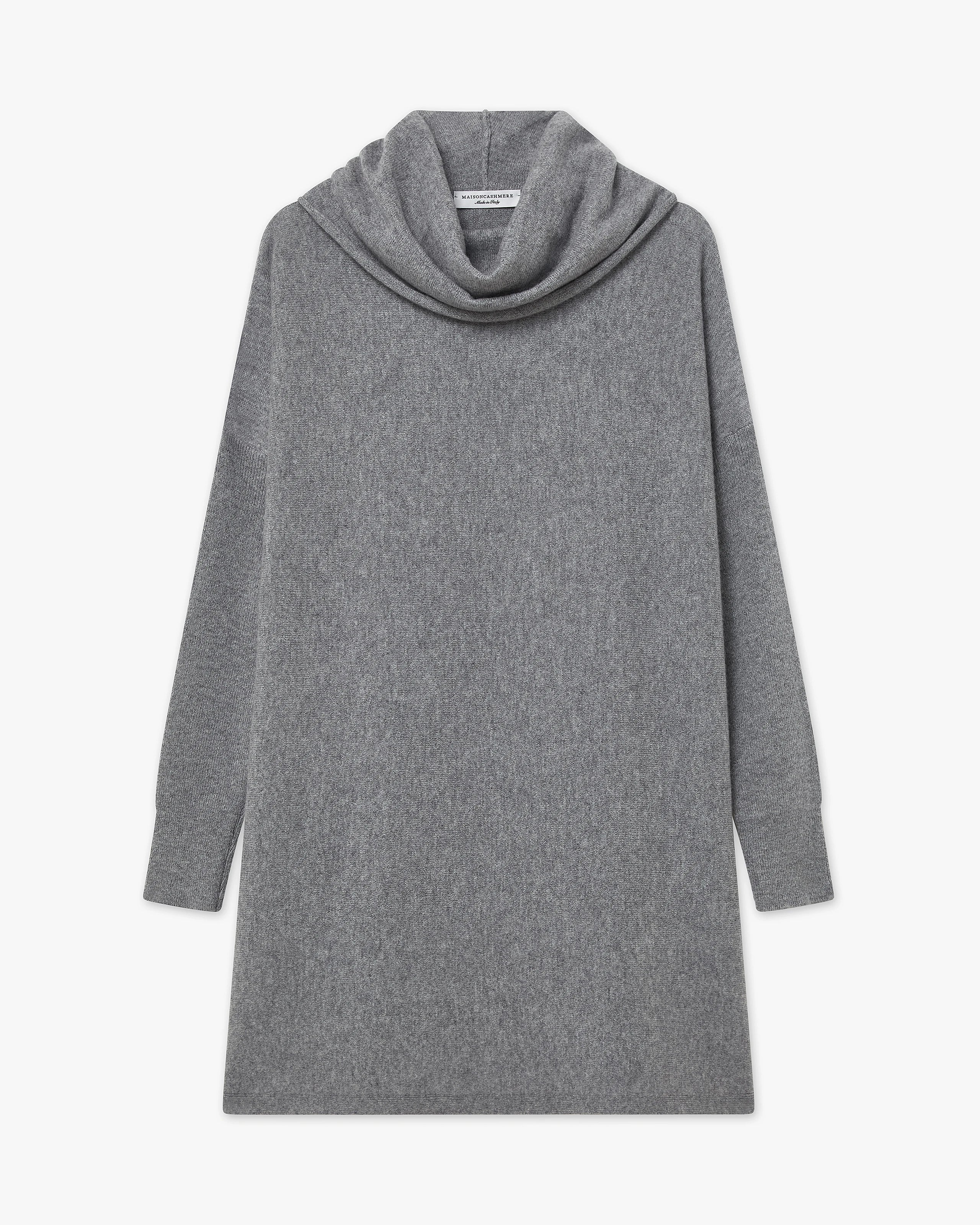 Palazzo Maxi Cowl Neck - Medium Grey Cashmere
