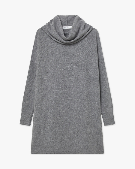Palazzo Maxi Cowl Neck - Medium Grey Cashmere