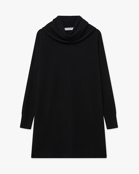 Palazzo Maxi Cowl Neck - Black Cashmere