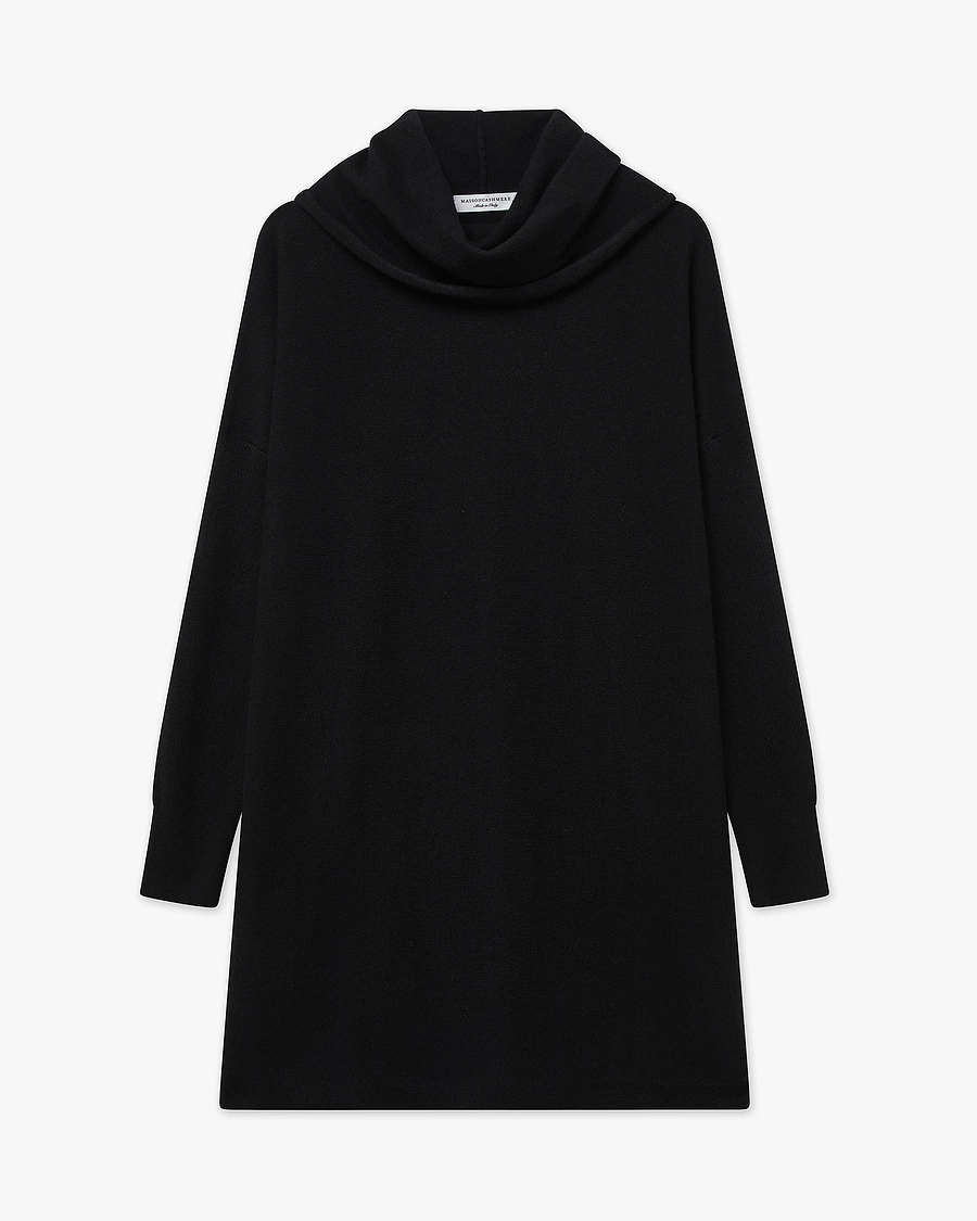 Palazzo Maxi Cowl Neck - Black Cashmere