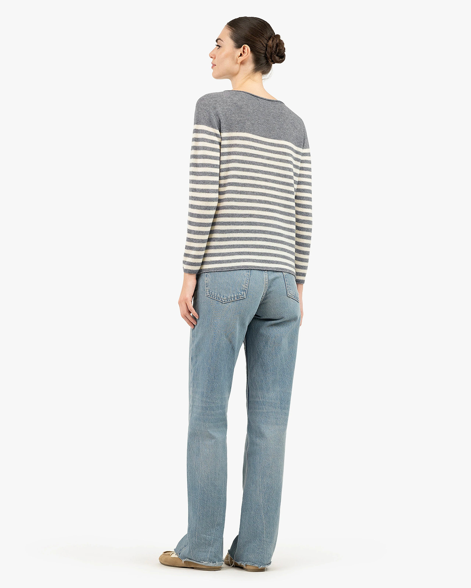 Piuma Boat Neck Sweater - Medium Grey Cashmere