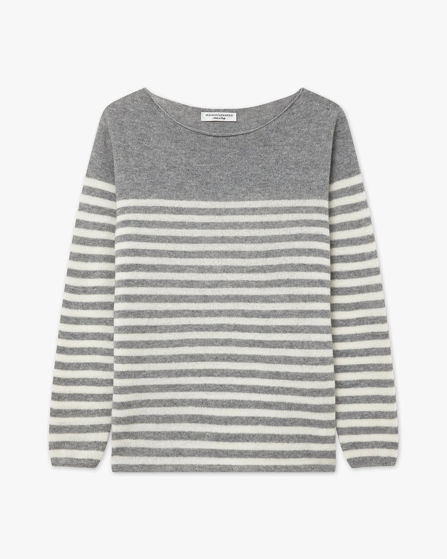 Piuma Boat Neck Sweater - Medium Grey Cashmere