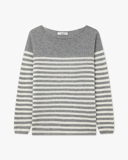 Piuma Boat Neck Sweater - Medium Grey Cashmere