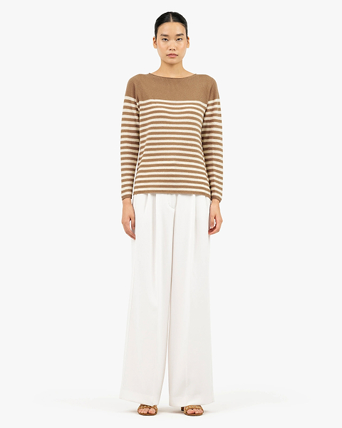 Piuma Boat Neck Sweater - Camel Cashmere