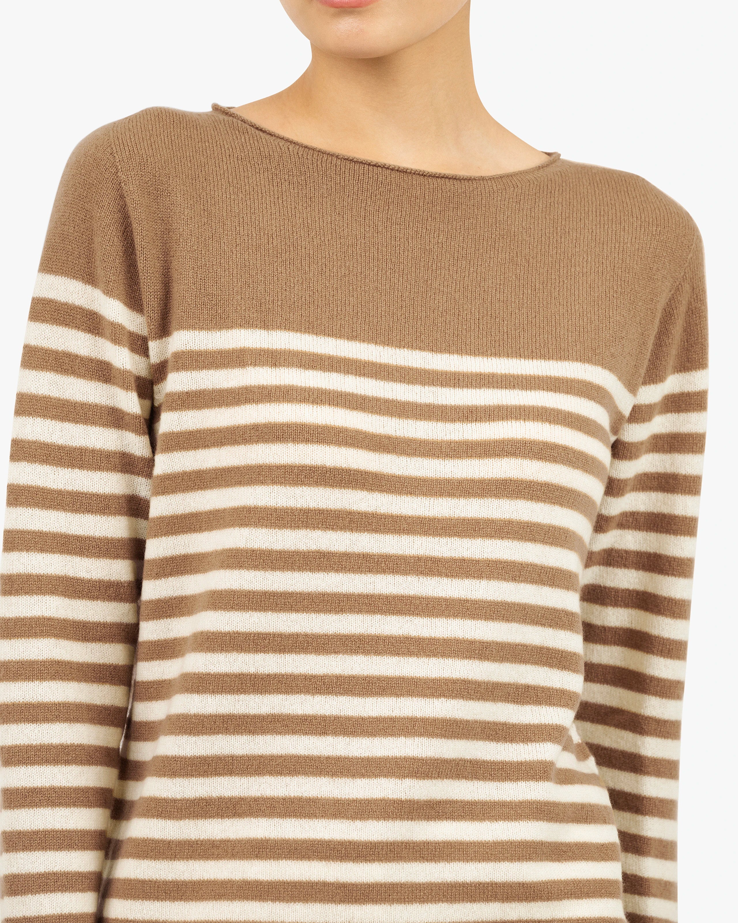 Piuma Boat Neck Sweater - Camel Cashmere