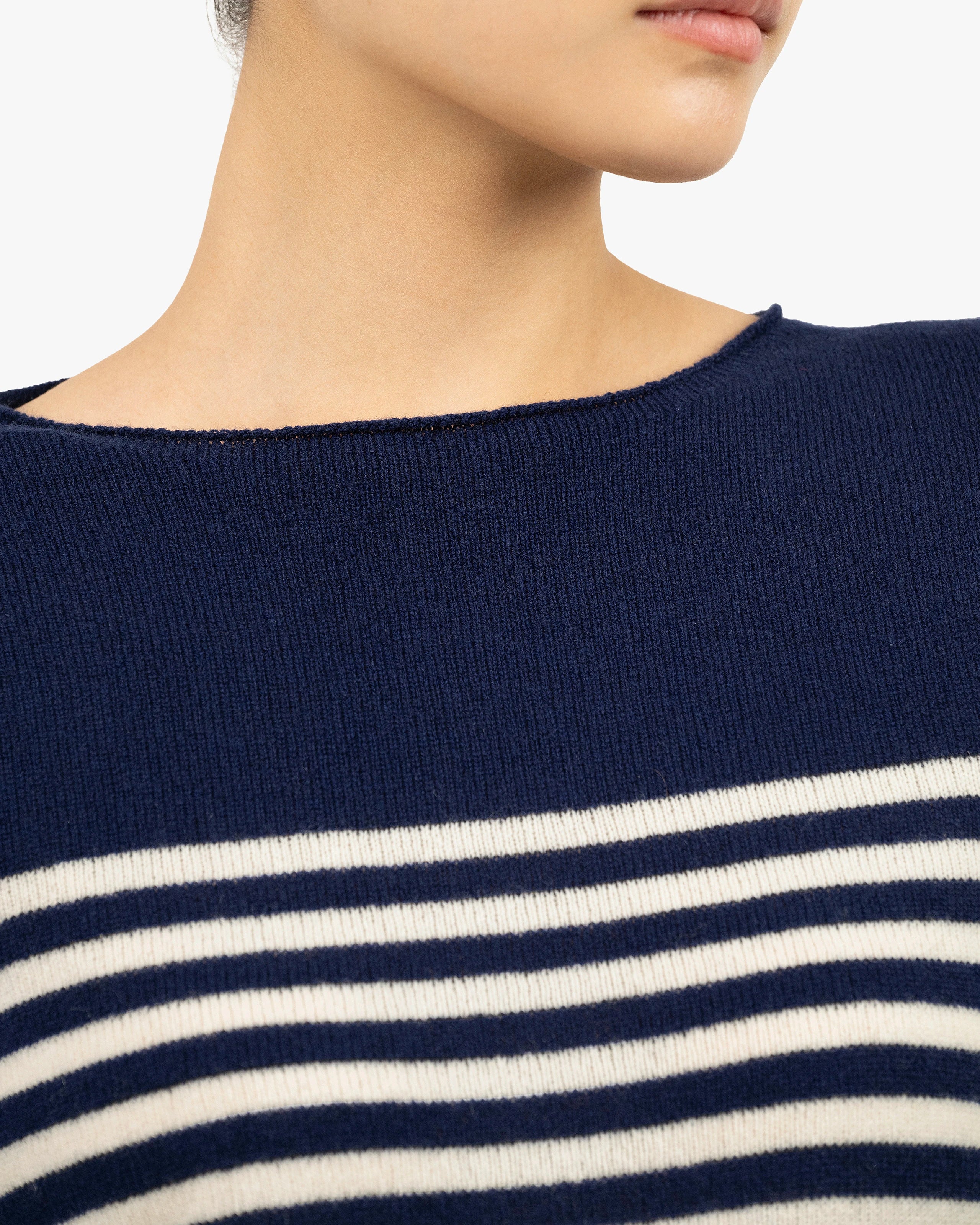 Piuma Boat Neck Sweater - Blue Cashmere