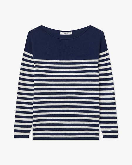Piuma Boat Neck Sweater - Blue Cashmere