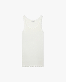 Top Pizzo Plissé - Bianco
