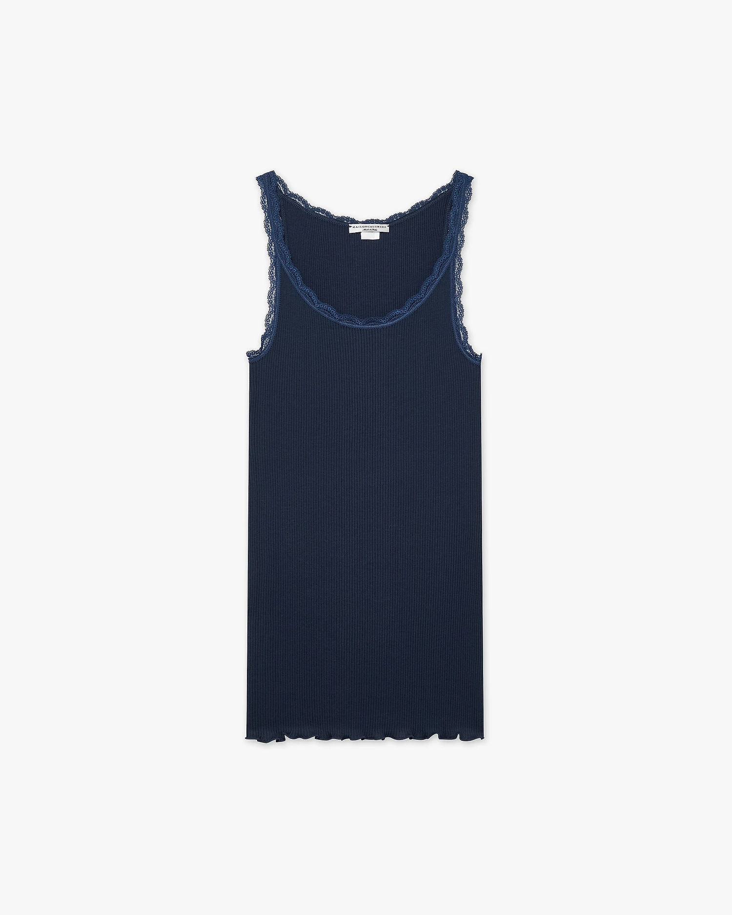 Pleated Lace Top - Blue Cotone / Seta