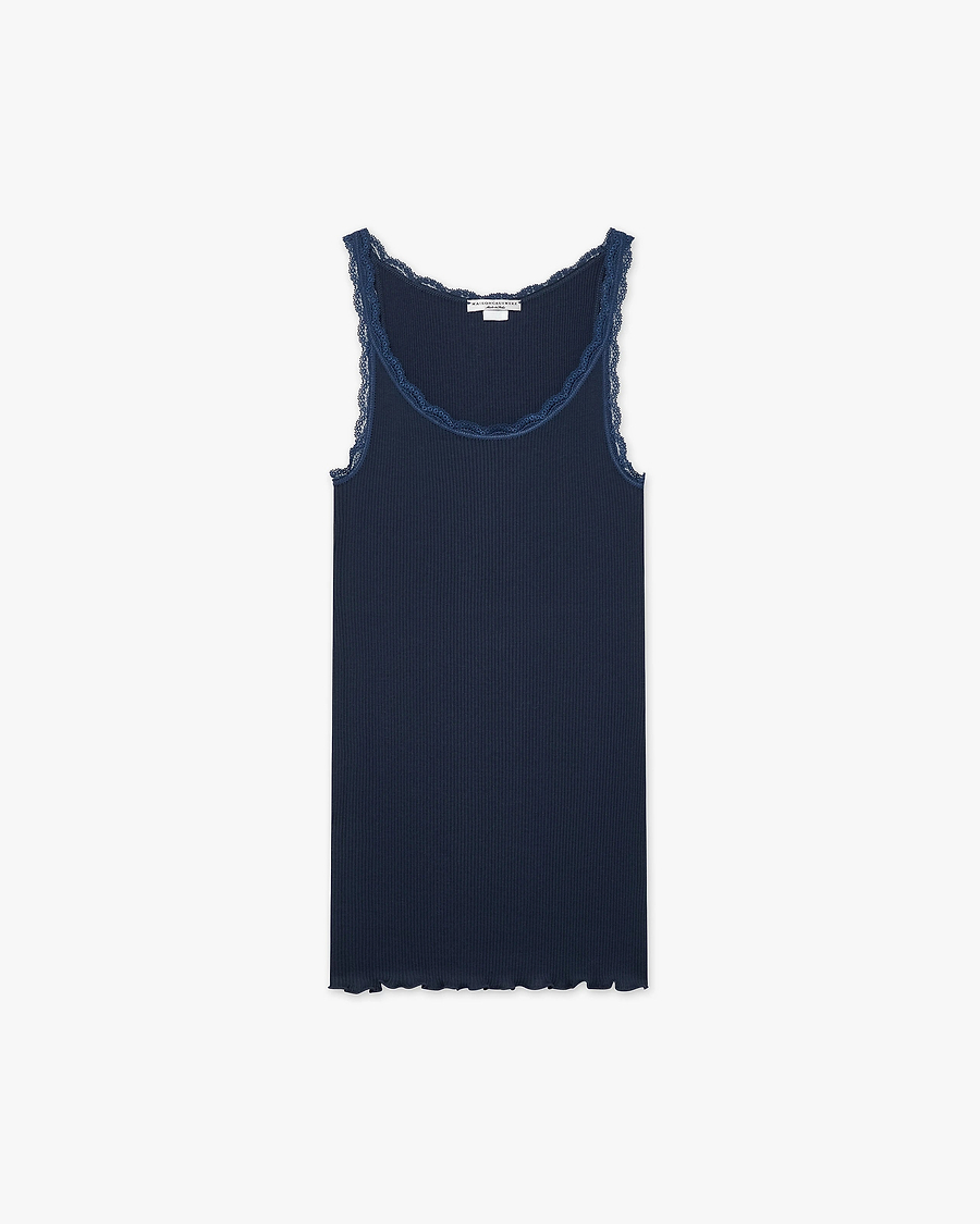 Pleated Lace Top - Blue Cotone / Seta