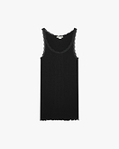 Top Pizzo Plissé - Nero