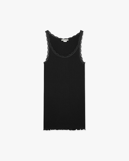 Pleated Lace Top - Black Cotone / Seta