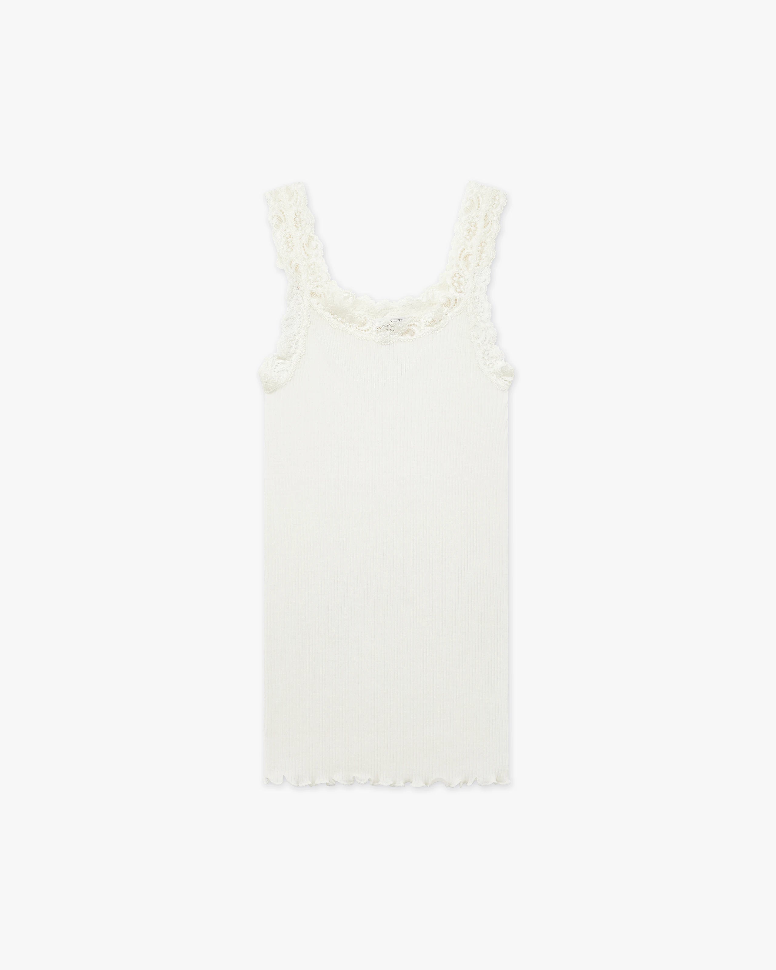 Pleated Lace Top - White Merino / Seta