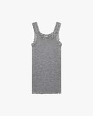 Top Pizzo Plissé - Grigio