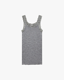 Top Pizzo Plissé - Grigio