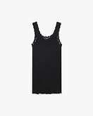 Top Pizzo Plissé - Nero