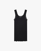 Top Pizzo Plissé - Nero