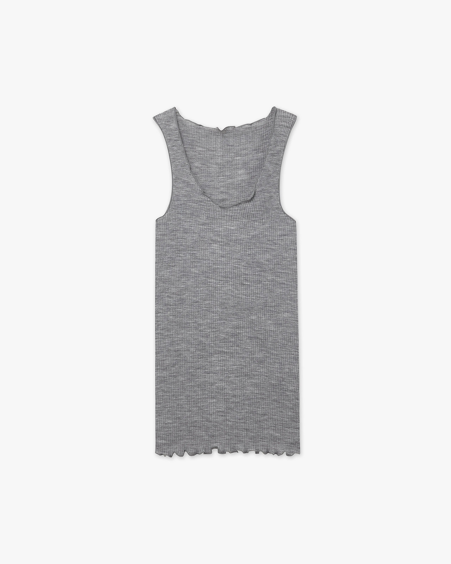 Tank Top Plissé - Grey Merino / Seta