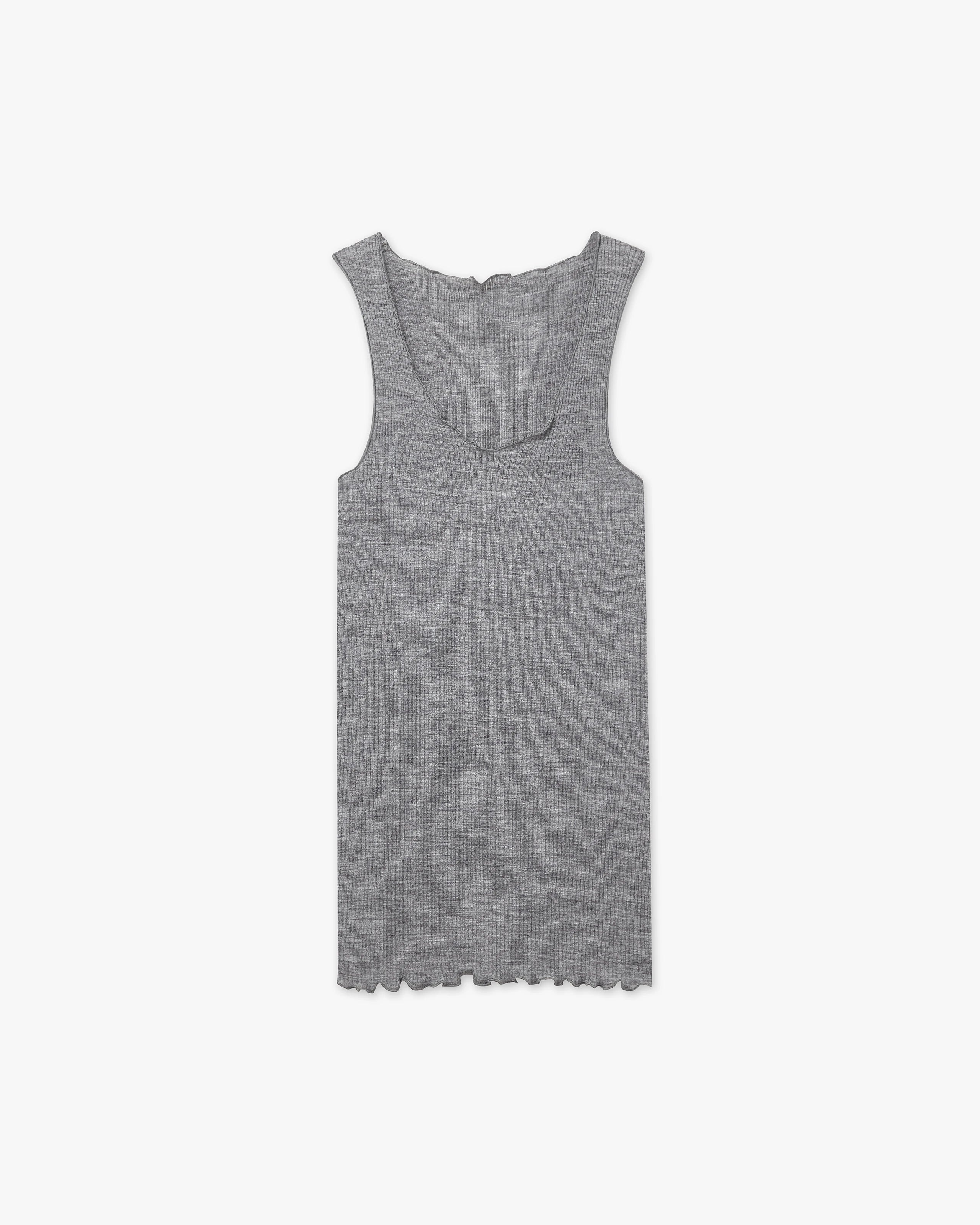 Tank Top Plissé - Grey Merino / Seta